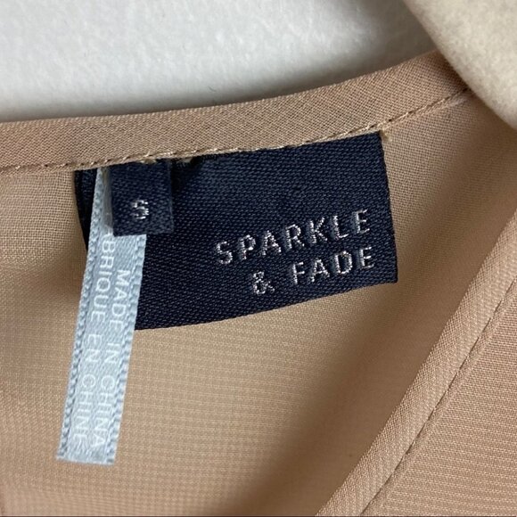 Urban Outfitters 90s Retro Brown High Low Dress Size Small Sparkle Fade Bohemian - Picture 3 of 8